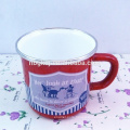 custom cups and mugs & enamel cups of red with cute animal pattern